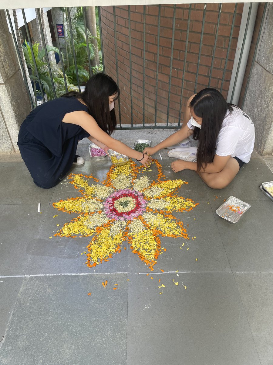 AISCMiddle's tweet photo. #AISCMiddleSchool students worked with their peers in Advisory to design rangolis/kolams to celebrate India month. #AISCRespect https://t.co/6If9IqMPkW
