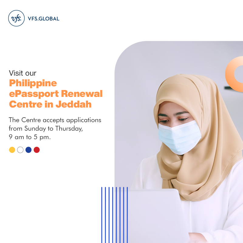 VFSGlobal's tweet photo. We're accepting walk-ins at our Philippines ePassport Renewal Centre in Jeddah. Here, feel confident about a safe &amp; smooth ePassport renewal experience with us.
Add: Joint Visa Application Centre,Tasheel Commercial Plaza,Ground Floor, Al Mohammadiya District Jeddah, Saudi Arabia. https://t.co/I0FXhQ5QkW
