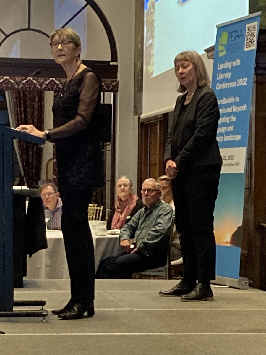 PETAA 50th celebration. President: Pauline Jones and Presenter of PETAA awards: Alyson Simpson ⁦<a href="/PETAAConnect/">PETAA</a>⁩.