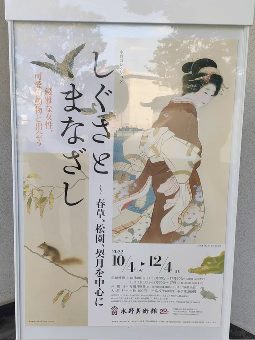 先日、長野市の水野美術館に行ってきた。日本画中心の美術館で日本画鑑賞は初心者なんだけどとっつきやすいテーマだったし、動物&amp;美人画めちゃかわいい〜!てかみんな線うめえ〜!ってなって楽しかった。ちなみに日本画は線を自分で描くように見ると絵の凄さ伝わってきて熱いです。#中村環日記 