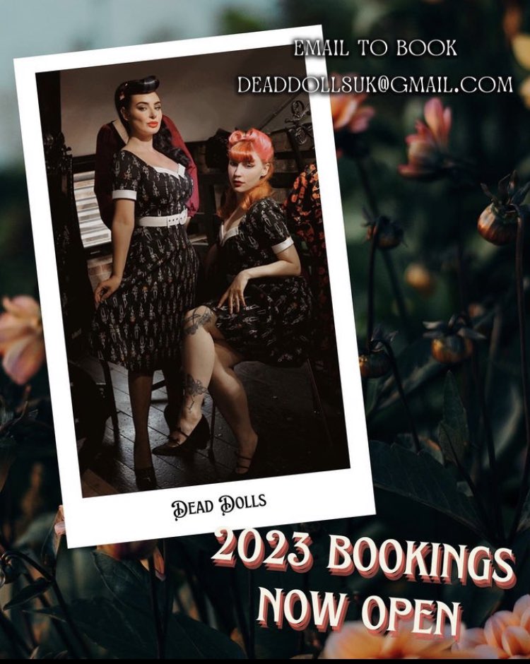 We know Halloween is just around the corner, so that means the year is almost at an end! Get your 2023 bookings in now!

 #ukfunctionband #ukfunctionduo #glamourghoul #pinup #pinupgirl #pinupaesthetic #retrostyle #gothaesthetic #gothgirl #deaddolls #deaddollsuk #vintagestyle