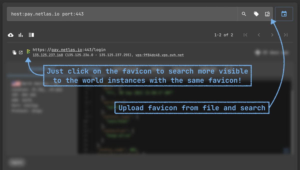 Netlas_io's tweet photo. Favicon search is a rarely used but very powerful search tool! Sometimes this is the only way to identify an application. 

Try it! It works great 🔎💪🤩

#netlas #howto https://t.co/rqZmKVVI6B