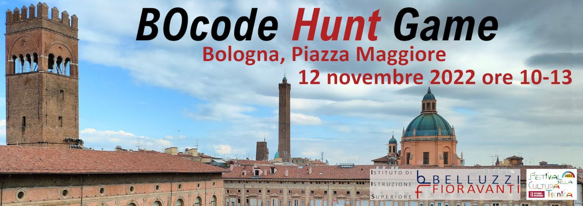 School Maker Day organizza:
BOcode Hunt Game
Discover Bologna by playing a digital treasure hunt!  - Scopri Bologna giocando ad una caccia al tesoro digitale!
Sabato 12 novembre 2022 ore 10:00 – 13:00
Piazza Maggiore – Bologna

Modulo di prenotazione su: schoolmakerday.it/bocode-hunt-ga…
