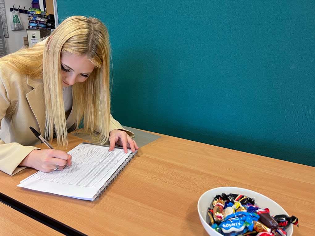 Our assistant manager - Molly, who is doing a Level 4 - Hospitality Manager Apprenticeship
Today, Molly has volunteered to be at Penryn College to do mock interviews with students as part of their Careers lessons. 
We've met some confident, talented &amp; inspiring young people 👏🏼