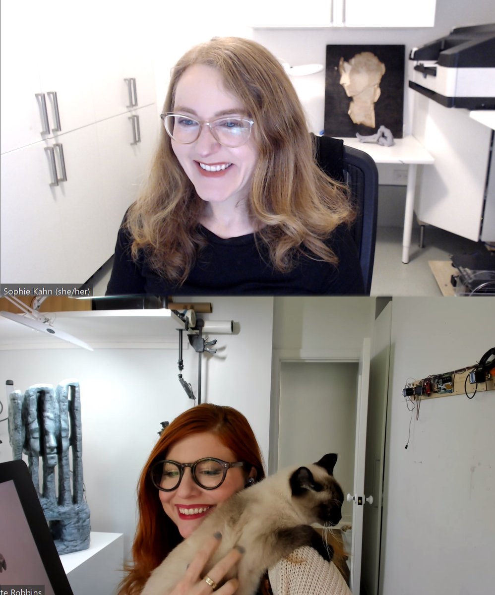 sophiekahn's tweet photo. @coletterobbins had a special guest while recording our last episode of #FileExchange... (Not pictured - our actual guest Nadav Assor @nadassor. We talked about religion, technology, embodiment and more. Stay tuned! 📺) https://t.co/k2UoLJz2wi