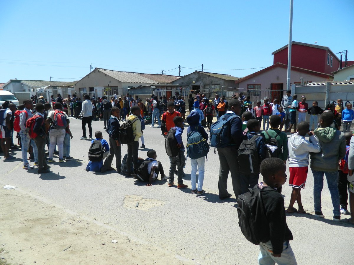 Let the games begin!

Schoolchildren currently playing Street Sport along the usually busy Bangiso Drive in Site B, Khayelitsha Cape Town. Event organised by @Sportingchance in partnership with participating schools.
#StreetsForKids
#Streetsforlife
#SlowDown
@ChildsafeSA