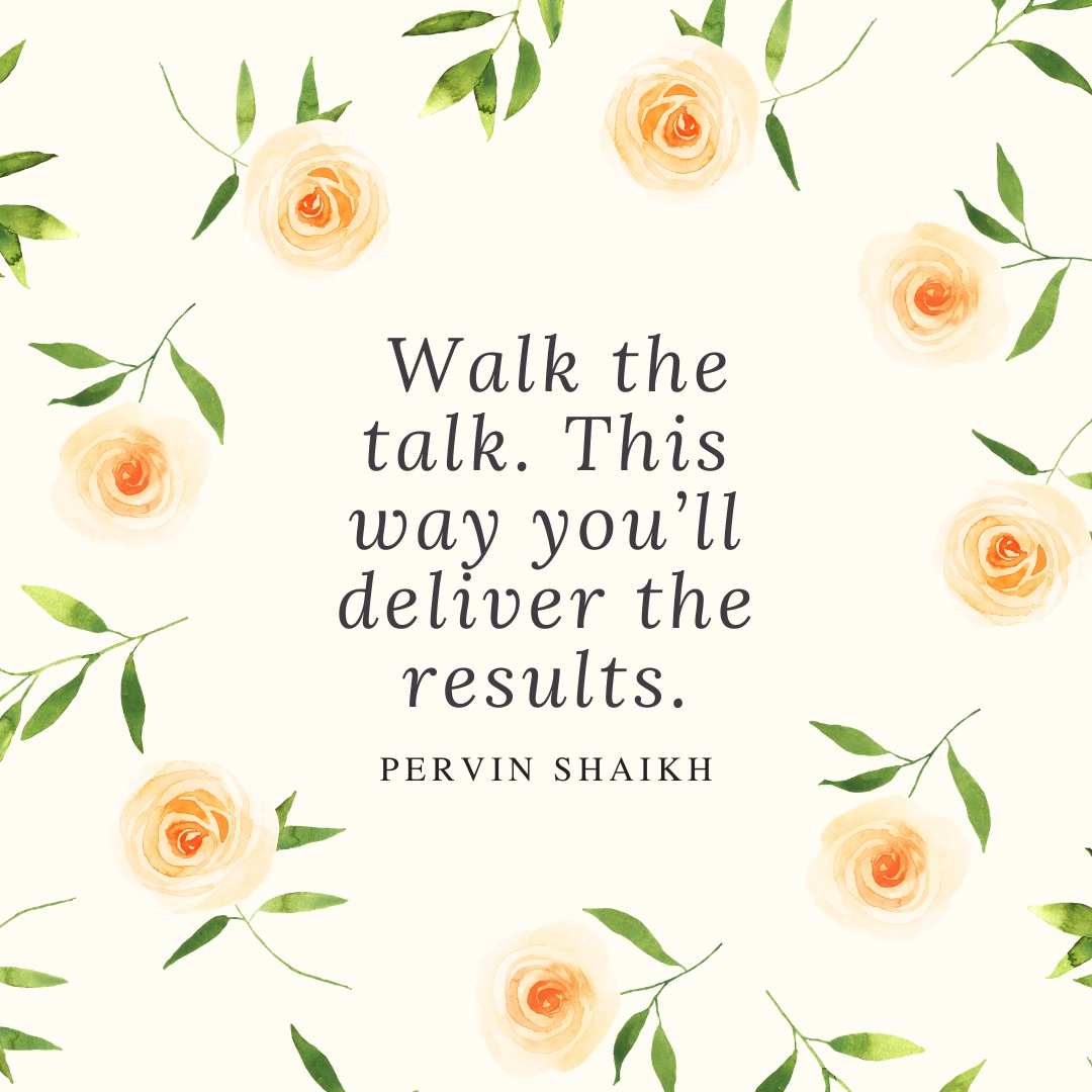 Talk is easy. It’s the walking the talk that matters. #AimHigh #makeyourownlane #entrepreneur #leadership #startup #successtrain #fridaymotivation