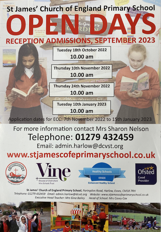 St James Church of England Primary set to host Open Days yourharlow.com/2022/10/21/st-…