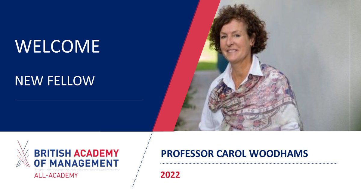 We welcome @CarolWoodhams1 to the BAM College of Fellows! BAM Fellows are scholars who've made an outstanding Academic contribution to Business & Mgmt scholarship & significant contribution to the community of scholars in the field and within BAM. lnkd.in/eV_JF-hX