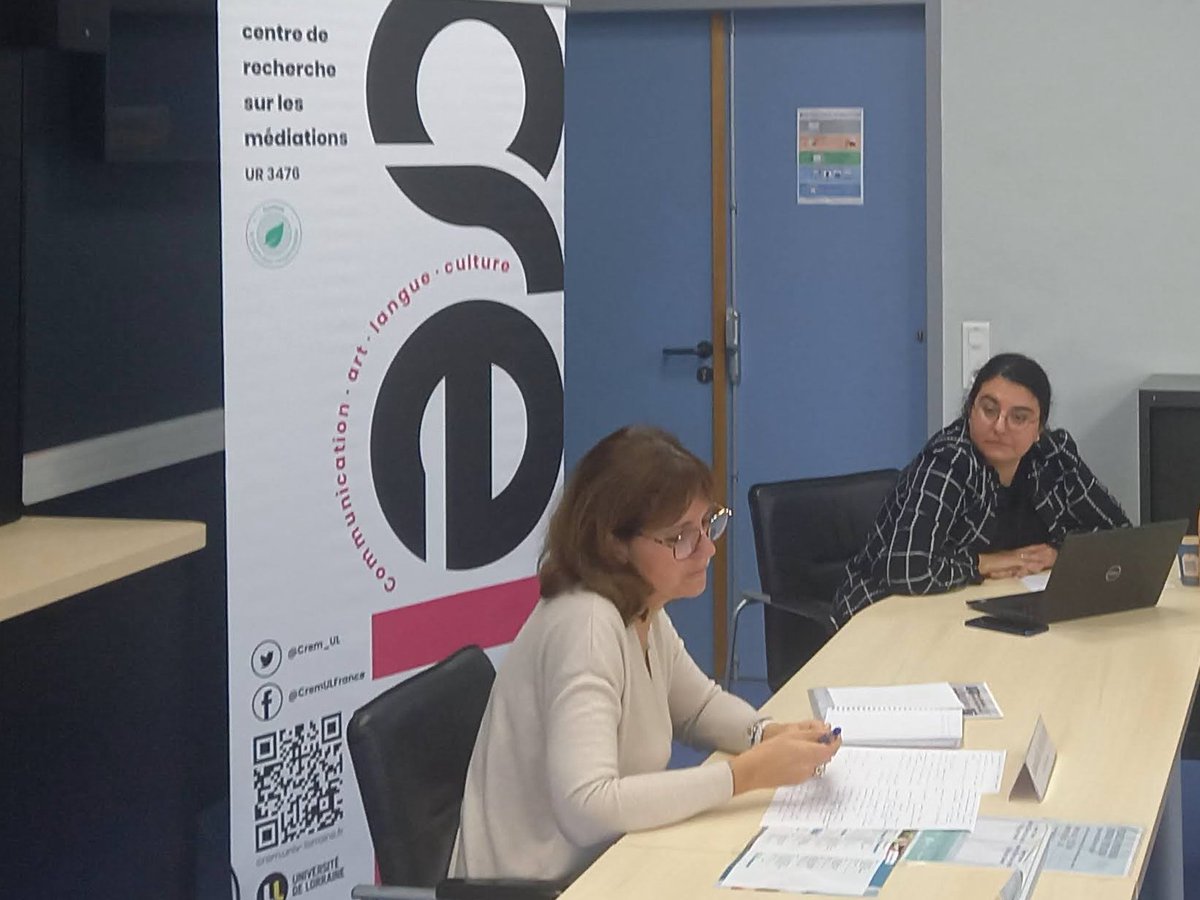 MarieChagnoux's tweet photo. #Attentats &amp; #TraitementsMédiatiques  Journée d'études au @Crem_UL 
, c'est parti...@DelphineDematte
 du @LeRL_Metz
 raconte la fabrique de l'information régionale lors des attentats du 13 novembre : mieux comprendre l'ancrage local d'un événement national. https://t.co/LLaDmUVfyB