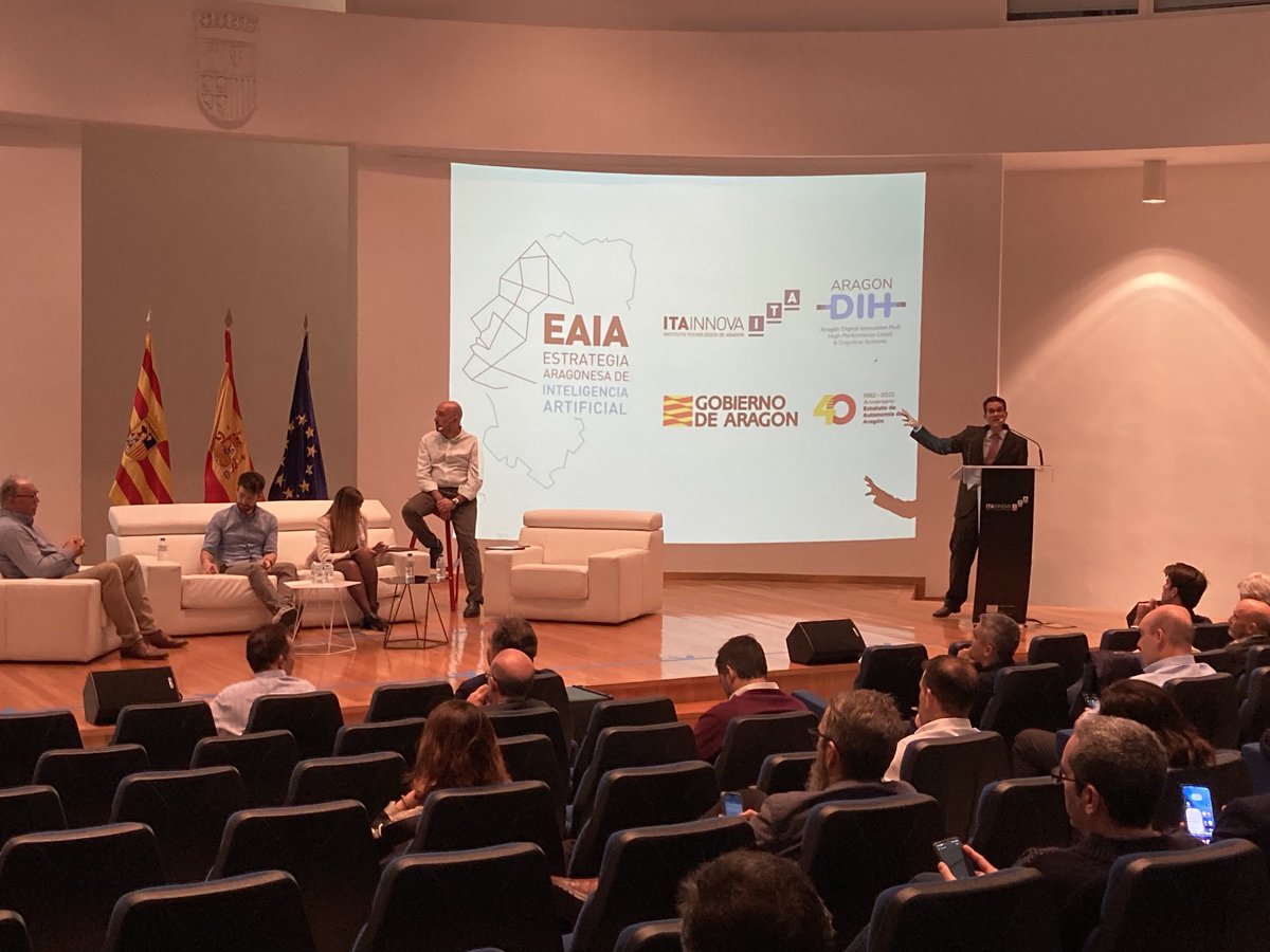 ITA_tecnologia's tweet photo. Presentación de la #EAIA Estrategia Aragonesa de Inteligencia Artificial ⁦@GobAragon⁩
En ⁦@ITAINNOVA⁩ 
⁦@EstherBorao⁩ ⁦@mgbedia⁩ ⁦@pablo_benedi⁩ 
⁦@guillen_guirado⁩ ⁦@tecnara⁩ ⁦@AragonDih⁩ ⁦@IAF_Aragon⁩ ⁦⁦@unizar⁩⁩ https://t.co/H6QuBfIoJ3