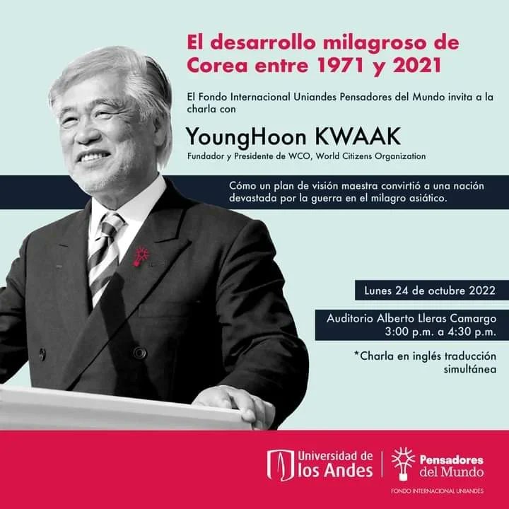 FunvecoreaCol's tweet photo. ¿Podría un modelo asiático exitoso servir a Colombia para superar sus múltiples problemas? YounHoon KWAAK nos explicará cómo un plan de visión maestra convirtió en poco tiempo a Corea del Sur en el milagro asiático. Link de registro aquí: https://t.co/EAuhfHsBMy

@CPolUniandes https://t.co/pPolwFUUaZ
