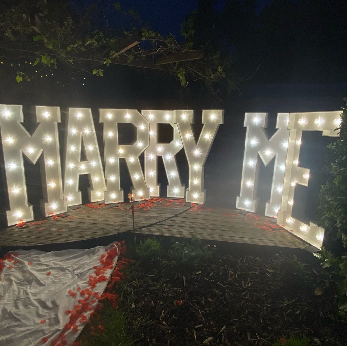 greenclawsent's tweet photo. Subtle? I wonder if she said yes! #weddingletters #marryme #weddingproposal https://t.co/6FwYLaMhc4