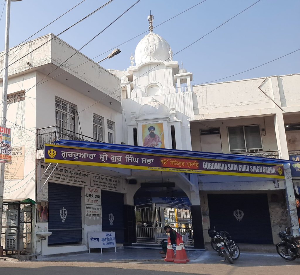 Sanjay_Dixit's tweet photo. These are pics from Jammu with pics of Sikh terrorists affixed permanently on two of the biggest Gurudwaras there. Can @BJP4India blame @AamAadmiParty for this? https://t.co/xeIAJ8XnMd