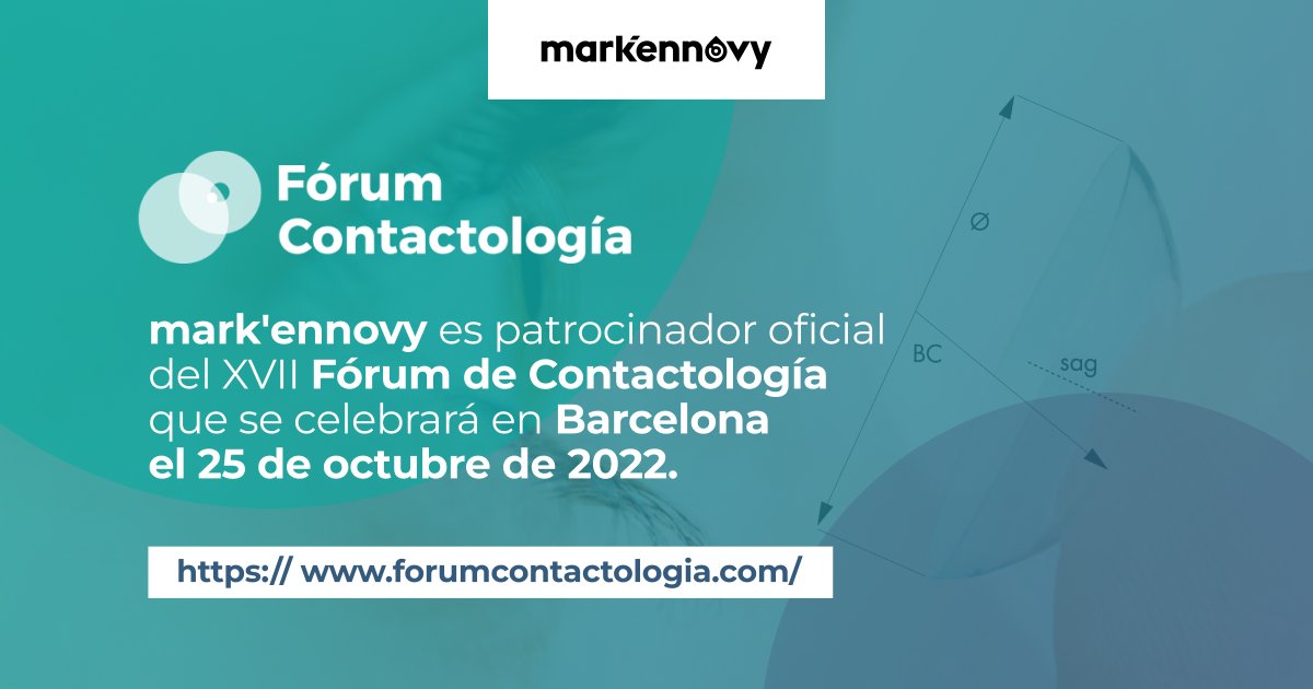 markennovyES's tweet photo. mark'ennovy es patrocinador oficial del XVII Fórum de Contactología que se celebrará en Barcelona el 25 de octubre de 2022. Formato presencial en Barcelona u online  💻 https://t.co/MEXe00dFkO

¡No te lo pierdas! #ForumdeContactologia #markennovy  #IndividuallyCrafted https://t.co/3LdYRFKmq8