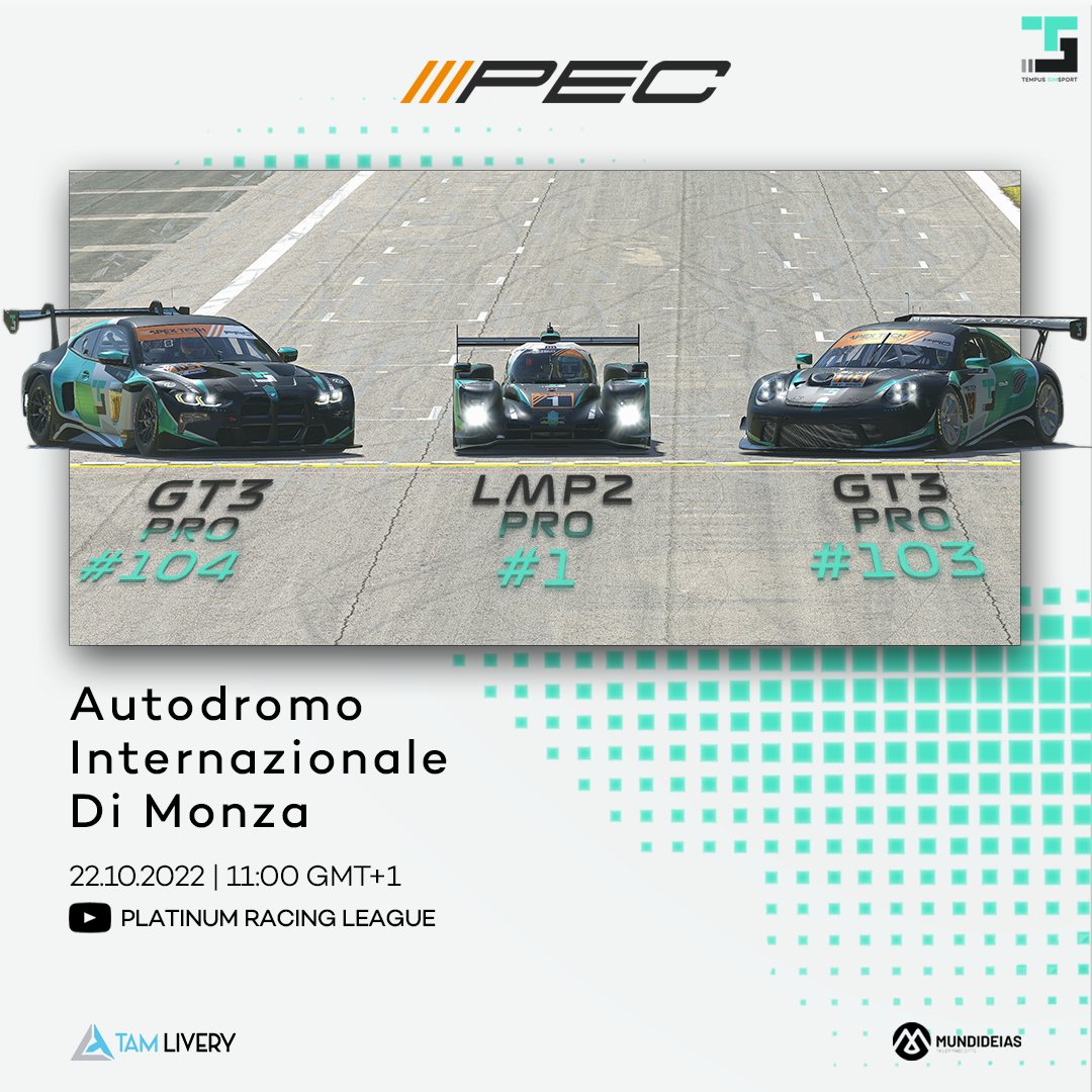 tempus_simsport's tweet photo. Cocktail of fun:
- 12 Hours Racing
- 4 Classes
- 80% of the lap is FULL THROTTLE

The crew is ready for the action! Join @Platinum_PRL YT channel and root for us! 😃

Good luck boys and don't forget to drink water🥤 https://t.co/sqmSxZGuG8