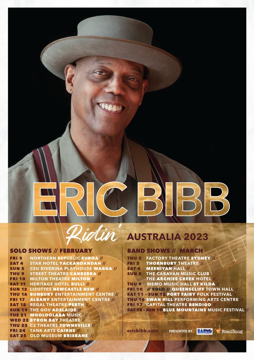 ReputeRecordsAB's tweet photo. And @EricBibb is going RIDIN’

Australia 2023 Feb-March tour, are you ready?

For ticket purchase, press here: https://t.co/unzi8HDNWq

#tour #australia #ericbibb #reputerecordsab #ridin https://t.co/oR85p8ajKJ