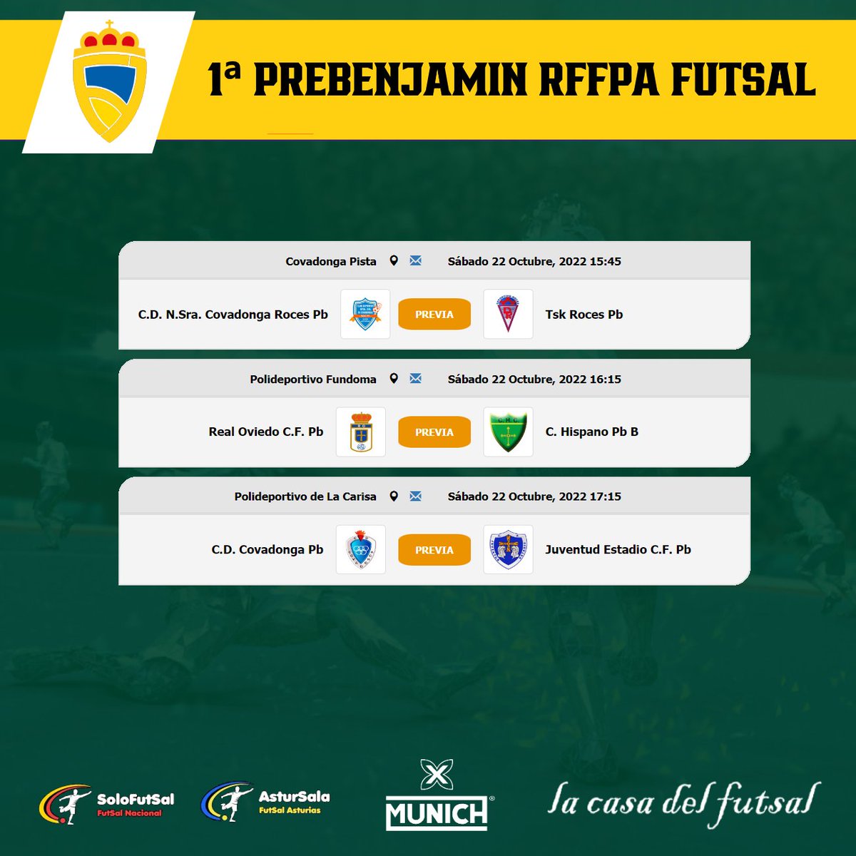 astursala's tweet photo. 🟡1⃣ PRE-BENJAMÍN RFFPA FUTSAL
📆 3ª JORNADA / ⏰ HORARIOS

📎https://t.co/w0FRUhddPb

#FutSal | #AstsurSala | https://t.co/0Q1jKqIGcW
