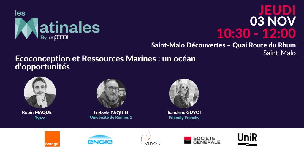 Le_Poool's tweet photo. RDV le 3/11 sur le Village de la Route du Rhum à #SaintMalo pour une Matinale sur l'#écoconception et les #ressourcesmarines 🪸🌊
Avec Bysco, @chimie_ISCR @UnivRennes1 et @FriendlyFrenchy
Inscription 👉 https://t.co/9EyKSSY4UH
#MatinalesLePoool #RDR2022 #RoooteDuRhum https://t.co/teKu1nPErU