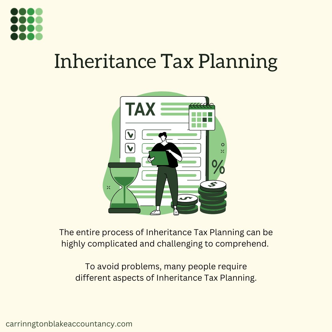 CBAccountancy's tweet photo. Here at Carrington Blake Accountancy, we take pride in providing the best Inheritance Tax Planning services.

Contact us today for a free consultation.
📞 0207 537 6628
https://t.co/rCI8aZRomL 
#taxes #inheritancetaxplanning #Accounting #taxplanning #Accounts #inheritancetax https://t.co/8bmGQCfnp1