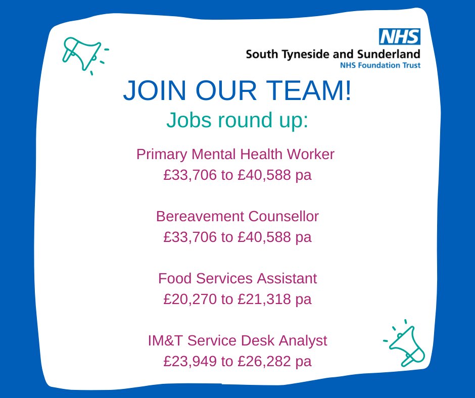 📢 JOBS KLAXON! 📢 Fancy joining #TeamSTSFT? Check out some of our latest vacancies... Or click here 👉 bit.ly/3SzA6Sh 👈 to view the full list of jobs currently available! #NHSJobs