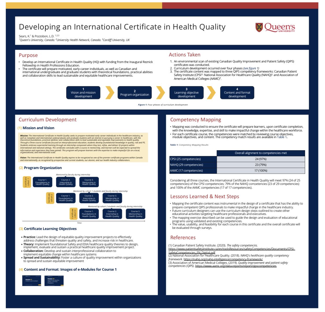 Dr. Kim Sears & I sharing the development of the International Certificate in #HealthQuality at #NETNEP2022 @NETNEPCONF @QueensuHQ @ES_FHS_QueensU #patientsafety #qualityimprovement #nursing #IPEeducation