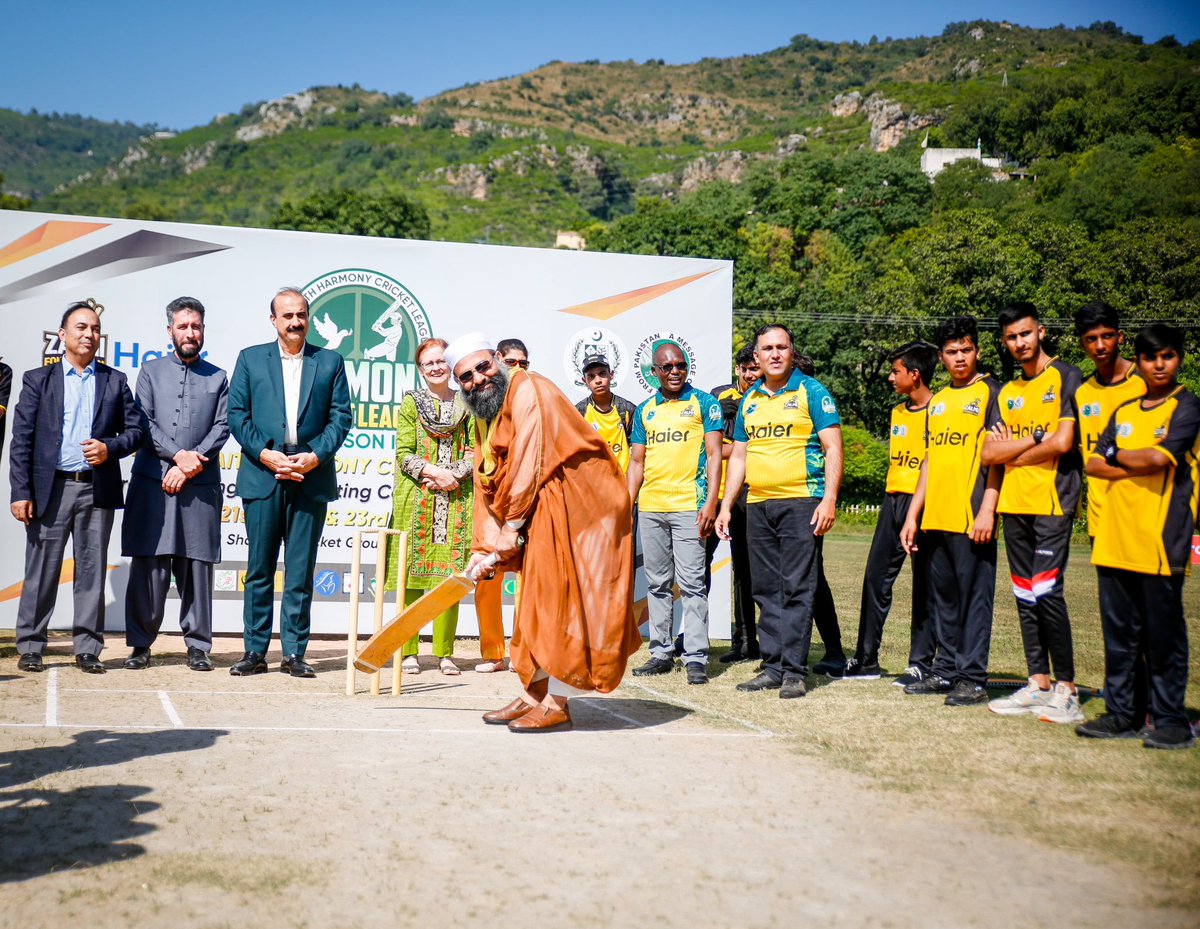 FoundationZalmi's tweet photo. Opening Ceremony of Haier #HarmonyCricketLeague 
 
Federal Minister,Dr Ahsan Iqbal @betterpakistan,Chairman Pakistan Sweet Home,Zamarood Khan,Father Richard,Westridge Catholic Church Pindi, Julian, Focolari Catholic Movement &amp; other respected guests  were present at the occasion. https://t.co/bMnpGoCClp