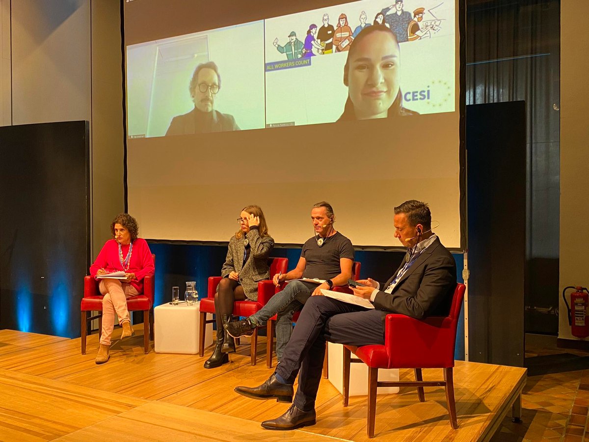 CESIunions's tweet photo. Panel 3: The role of trade unions in the digitalisation process of the #PublicServices
@raluca_radescu, CESI
Esther Reyes Diez, @Sindicato_SATSE
Julija Skerniškytė, @Visionary201203
Maximilian Strotmann, @EuropeanCommission
@AlbertvdSmissen, NCF
#DiWork https://t.co/23YeTB6GVX