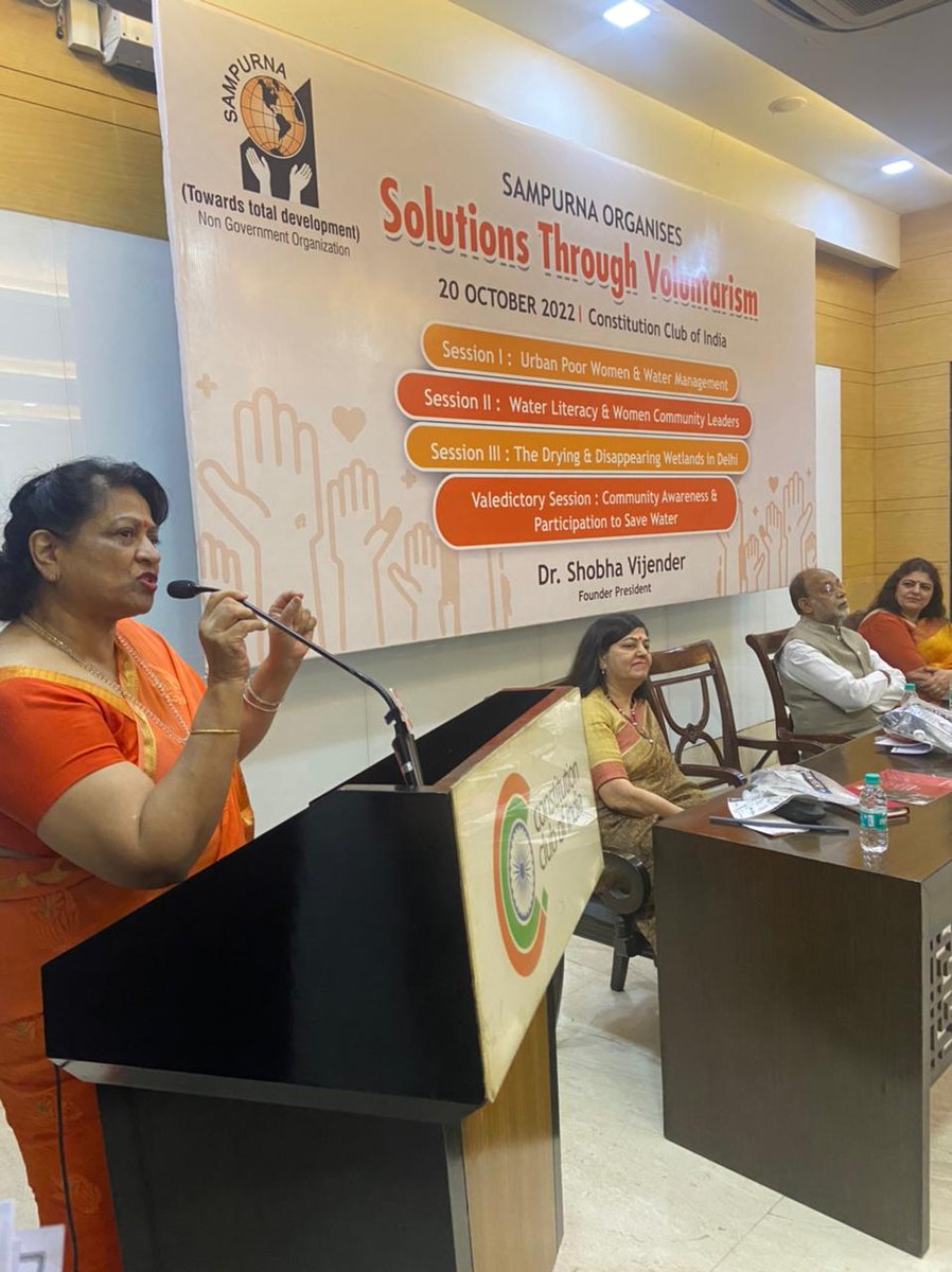 tanvigrover1's tweet photo. दिनांक 20 अक्टूबर को कॉन्स्टिट्यूशन क्लब, रफी मार्ग में @ngo_sampurna द्वारा संपूर्णा संस्थापिका @shobhavijender3
जी के नेतृत्व में जल संरक्षण और पर्यावरण को लेकर कार्यशाला आयोजित की गई| विभिन्न अन्य संस्थाओं ने भाग लिया @Gupta_vijender @manpreetkk21 @sitola101 @komal_beauty https://t.co/4ukLGL3eJo