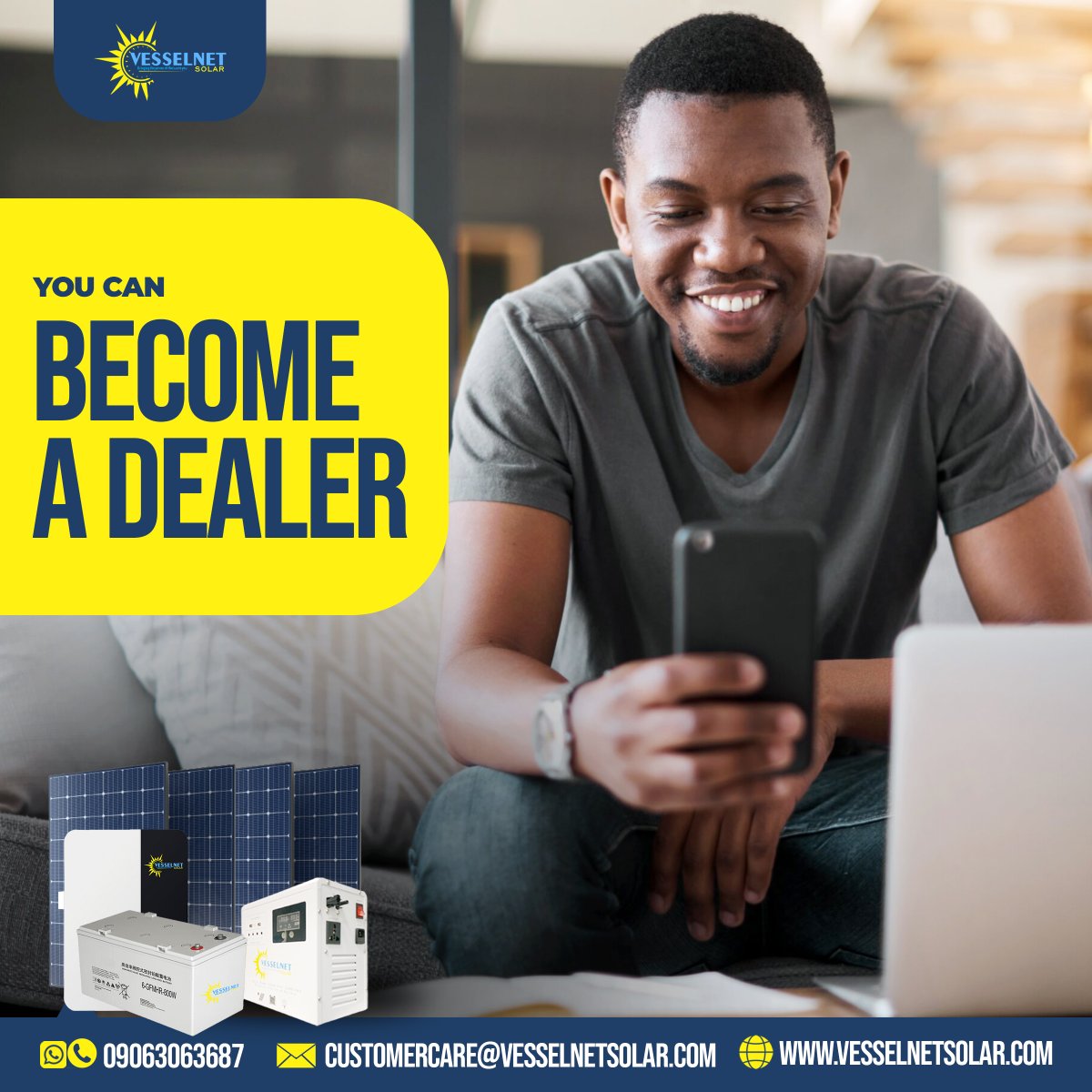 vislsolar's tweet photo. Invest in a new business that provides uninterrupted power supply to homes and businesses. We are looking for business partners and would love to work with you.
You can reach us at sales@vesselnetsolar.com or call +2349063063687.
#Vesselnetsolar #Renewableenergy #Solarpartner https://t.co/ZpMuyDpC7c