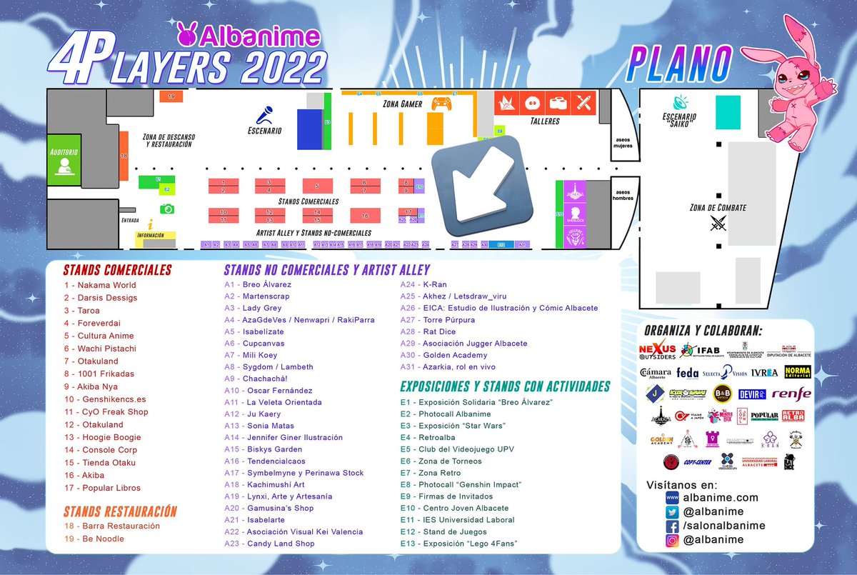 Nos vemos este albanime en el puesto 27 junto a la zona de juegos y rol 😊.