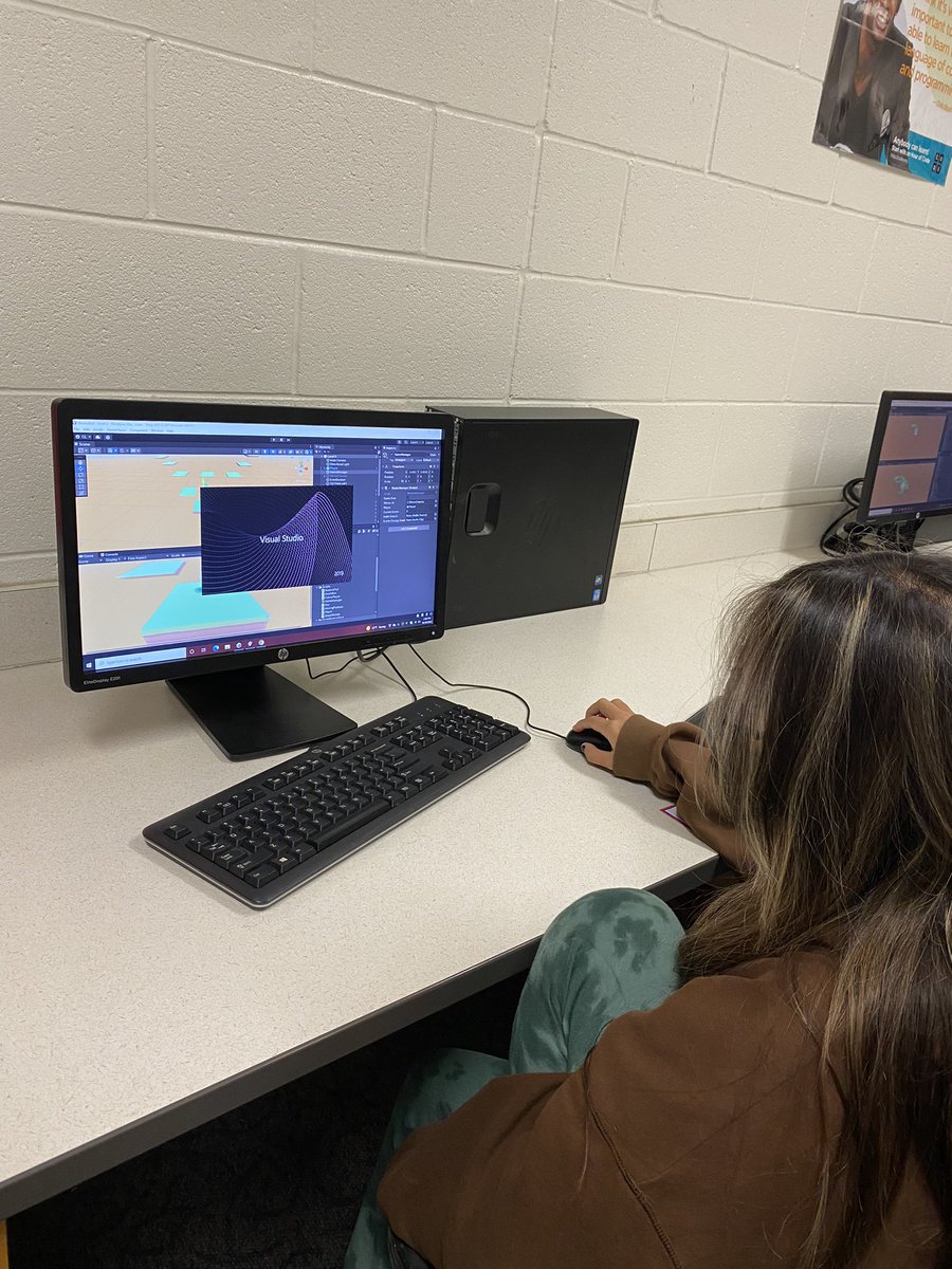 GrassfieldSTEM's tweet photo. Video games offer the mindset that allow creativity to grow!  Programming students apply the lessons learned from @MrGabelSTEM to create their first iteration of a video game 🎮. Programming is an art form! https://t.co/V65OZit5Rw
