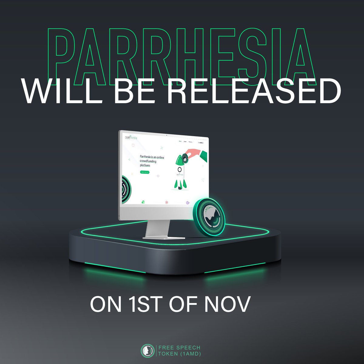 We are happy to announce that we will be releasing #Parrhesia on the 1st of November as the first crypto crowdfunding platform. #1amd #freespeechtoken #freespeech