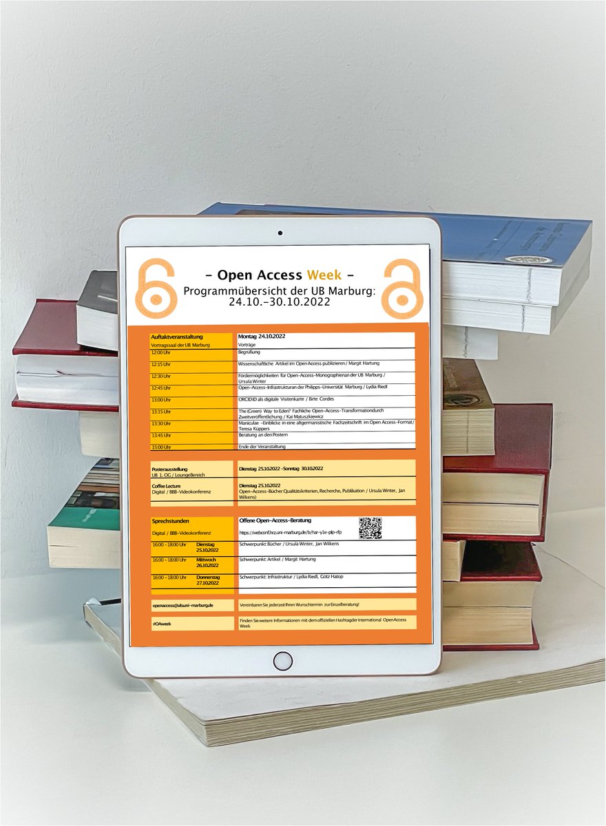 Save the date: am Montag, d. 24.10., beginnt an der  <a href="/UniBib_MR/">UB Marburg</a> <a href="/Uni_MR/">Philipps-Universität</a> die #OpenAccessWeek mit einer Infoveranstaltung von 12.00 bis 14.00 Uhr im Vortragsraum der UB. Mehr dazu s. uni-marburg.de/BhyYJ
Foto: Dr. Susanne Saker