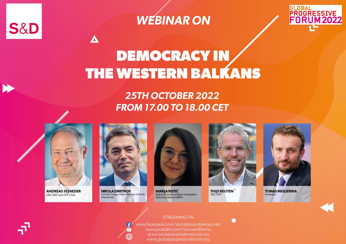 What future lies ahead for the enlargement process? Can the EU motivate Western Balkan countries to reform & embrace its values to work towards becoming members? Join us on Tuesday to discuss these issues at our Global Progressive Forum debate. 🔴Live on socialistsanddemocrats.eu