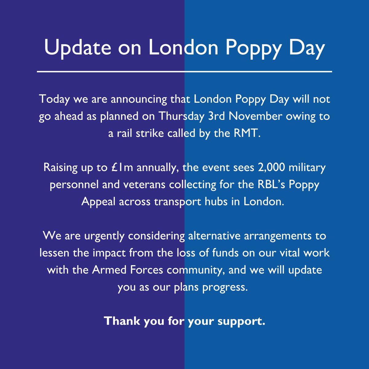 An update on London Poppy Day ⬇️ #PoppyAppeal