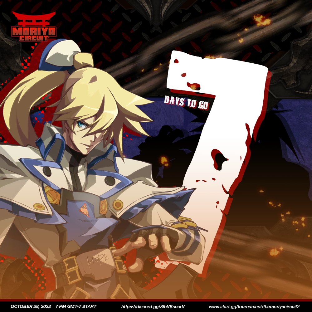 xenprima's tweet photo. 7 DAYS LEFT before The Moriya Circuit's Guilty Gear Xrd -REV 2- Tournament! Rock it out with Touhou fans of all skill levels!

Are YOU ready to rock? Join here! https://t.co/ZYQml9V0I0

#GGST #GGXrdR2 #XrdR2 #GGST_KY #GGXrd #GuiltyGearXrd https://t.co/Mk3WMo1oER