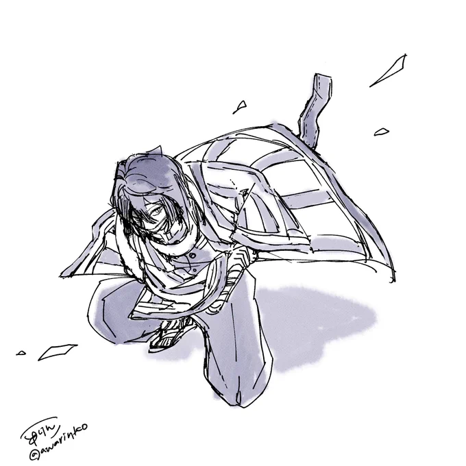 正確じゃなくていいんだよね絵って魅せれればそれでオッケーアタリだけ見ると物足りないけど、羽織に動きつけるだけで一気に変わるrkgk伊黒さん〜〜〜 
