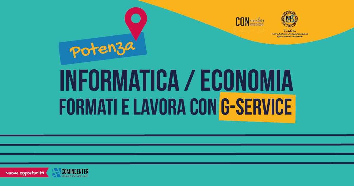 🆕 👇JOB OPPORTUNITY👇 ⚙️
comincenter.it/lavora-a-poten…

#latuaunibas 👩‍🎓 Costruisci il tuo sapere 🧑‍🎓
#Unibas #Unibas1982_2022 #Unibas40anni