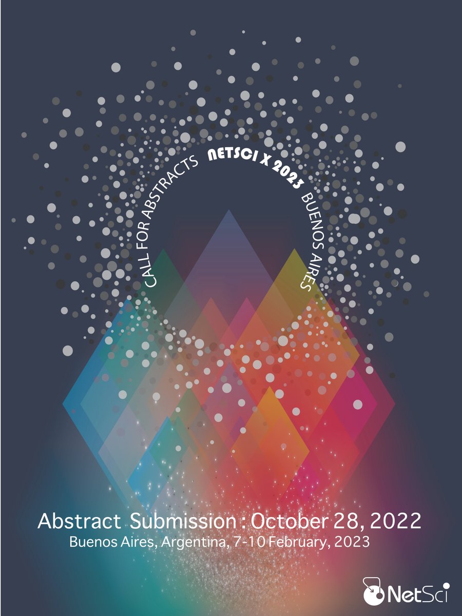 One week left to submit your abstract to <a href="/NetSciX23/">NetSci-X 2023</a>. Join us &amp; our great keynote speakers <a href="/estebanmoro/">Esteban Moro</a> <a href="/vcolizza/">Vittoria Colizza</a> &amp; Fosca Giannotti next February 7-10, 2023 in Buenos Aires. Do not miss the deadline on October 28! More information at cnet.fi.uba.ar/netscix23/