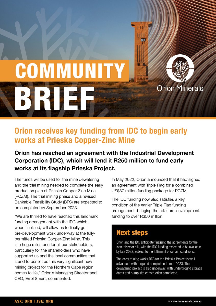 OrionMinerals's tweet image. #OrionMinerals #PrieskaProject #IDC #Copper