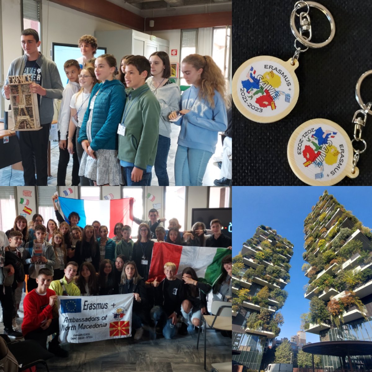 Du 15 au 23/10/22, à Cantù en Italie, dans le cadre du projet SAVE #ErasmusPlus, 10 élèves du Collège Calmette et Guérin d'Ecueillé ont partagé leurs actions en matière de #DéveloppementDurable avec leurs homologues espagnols, grecs, nord-macédoniens et italiens #ac_orléanstours