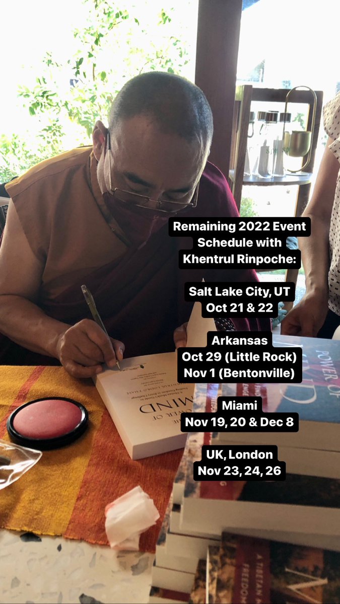 PowerofMindBook's tweet photo. All details: https://t.co/q3wxTBHK3m 
Initial 2023 dates/places will be announced in the coming month. 
#powerofmindbook #khentrullodrothaye #khentrulrinpoche #nyingma #lojong #larunggar #katogcholing #khentrullodrothayerinpoche #rinpoche #mind #book #BookTour https://t.co/QkLxcKQHjY