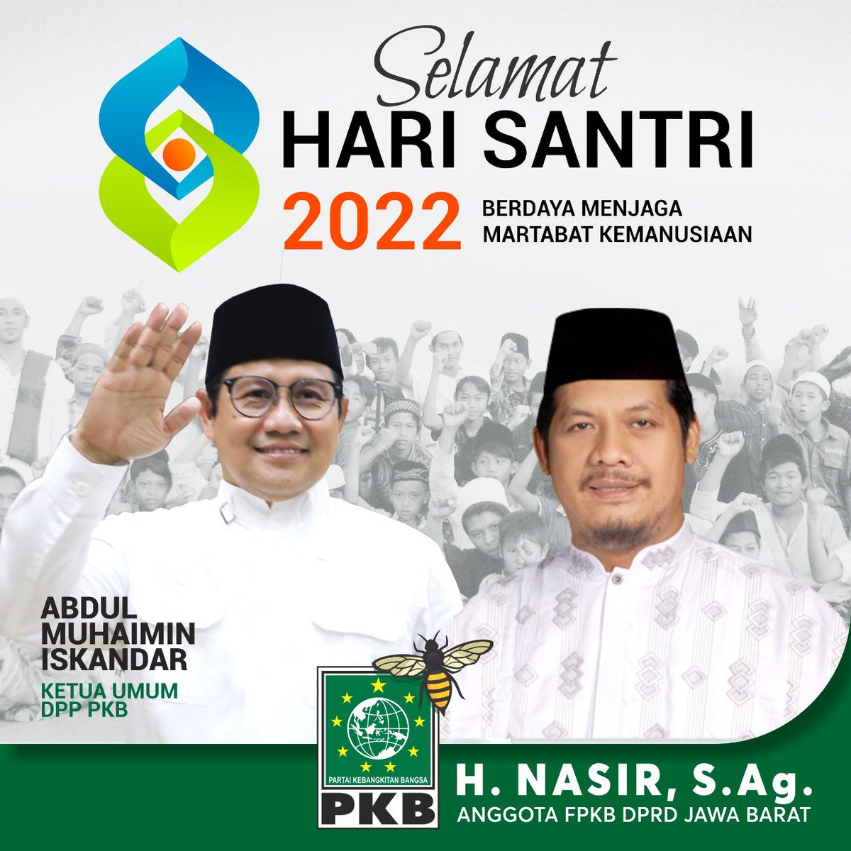 Selamat Hari Santri Nasional
Berdaya Menjaga
Martabat Kemanusiaan

Kunci sukses santri :
1. Giat dan rajin belajar dan beribadah
2. Melaksanakan kewajiban, menjauhi larangan Allah dan peraturan pesantren serta menjauhi syubhat
3. Menghormati dan khidmat kpd guru