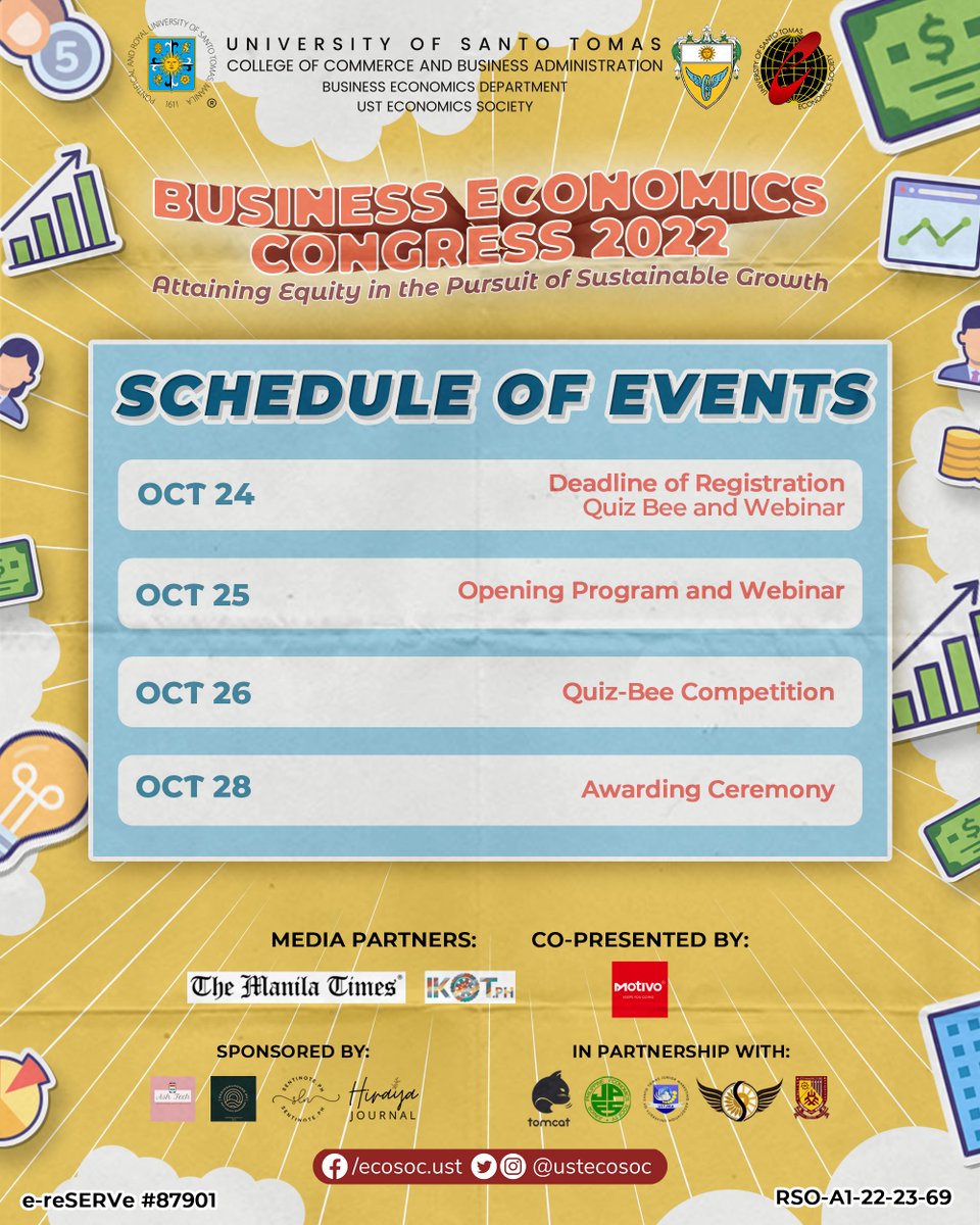 ustecosoc's tweet photo. D-DAY IS FAST APPROACHING! 😱

We are ready and excited! We hope you are too, Ka-Ekonomistas! ♥

Here is the schedule of activities as well as the registration deadline that you should take note of. 

So, what are you waiting for? 😏 

(1/4) https://t.co/5VSyKgt0ac