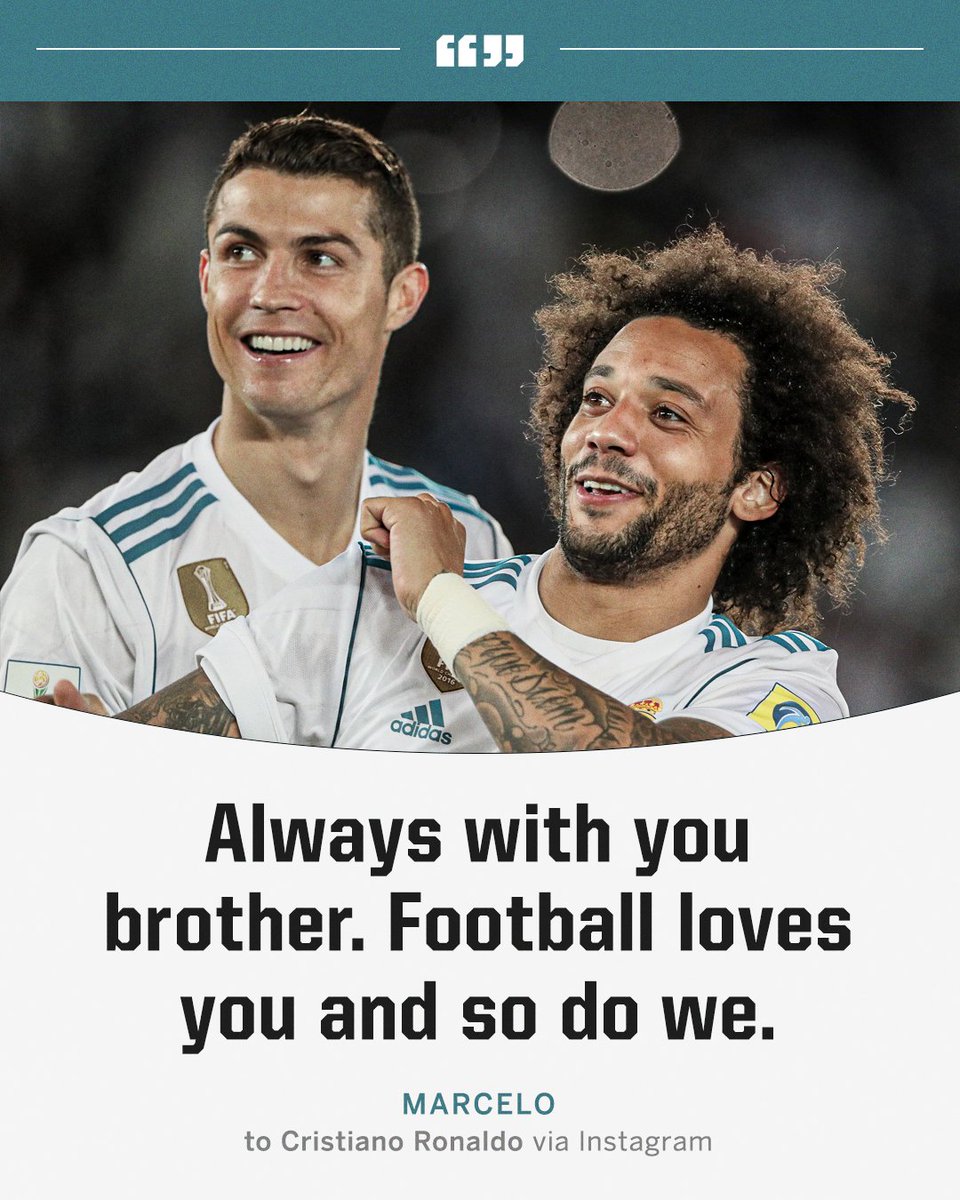 ESPNFC's tweet photo. Marcelo has Ronaldo's back ❤️ https://t.co/YI6geW9Rip