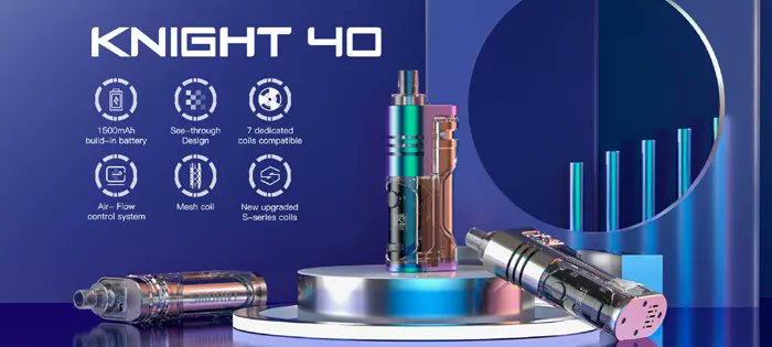 EcigClick's tweet photo. The @Smoant Knight 40 kit is the smaller sibling of the #Knight80 with 7 coil options, VW and top adjustable airflow! Shell @Shellyboms tells you more in her preview here... https://t.co/5uHRMFLA8U #Smoant #Knight40 #SmoantKnight40 #Vape #Ecigclick https://t.co/1R1jj8xaDV
