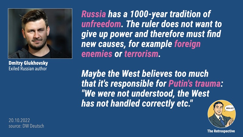 TRetrospective's tweet photo. I see #Russophobia trending. We should talk much more about #RussoClarity ie. people beginning to understand RU's #StrategicCulture, hierarchical system of #Kleptocracy, use of #TacticalTruth and totalitarian #Unfreedom. 
From there we can better navigate as free men. https://t.co/9Ep9vsRFmy