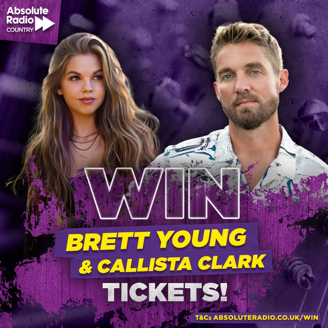 Absolute Radio Country (@arcountry) on Twitter photo WIN x2 tickets to one of
<a href="/BrettYoungMusic/">Brett Young</a> & <a href="/callistaclark/">Callista Clark</a>'s SOLD OUT shows in Cambridge, Manchester, London, Glasgow or Birmingham next month! 🇬🇧
1️⃣ RETWEET this tweet.
2️⃣ FOLLOW <a href="/ARCountry/">Absolute Radio Country</a> to enter! 🤞
Entries close 27.10.22 at 12pm. T&Cs - bit.ly/3CRz65V WIN x2 tickets to one of
<a href="/BrettYoungMusic/">Brett Young</a> & <a href="/callistaclark/">Callista Clark</a>'s SOLD OUT shows in Cambridge, Manchester, London, Glasgow or Birmingham next month! 🇬🇧
1️⃣ RETWEET this tweet.
2️⃣ FOLLOW <a href="/ARCountry/">Absolute Radio Country</a> to enter! 🤞
Entries close 27.10.22 at 12pm. T&Cs - bit.ly/3CRz65V