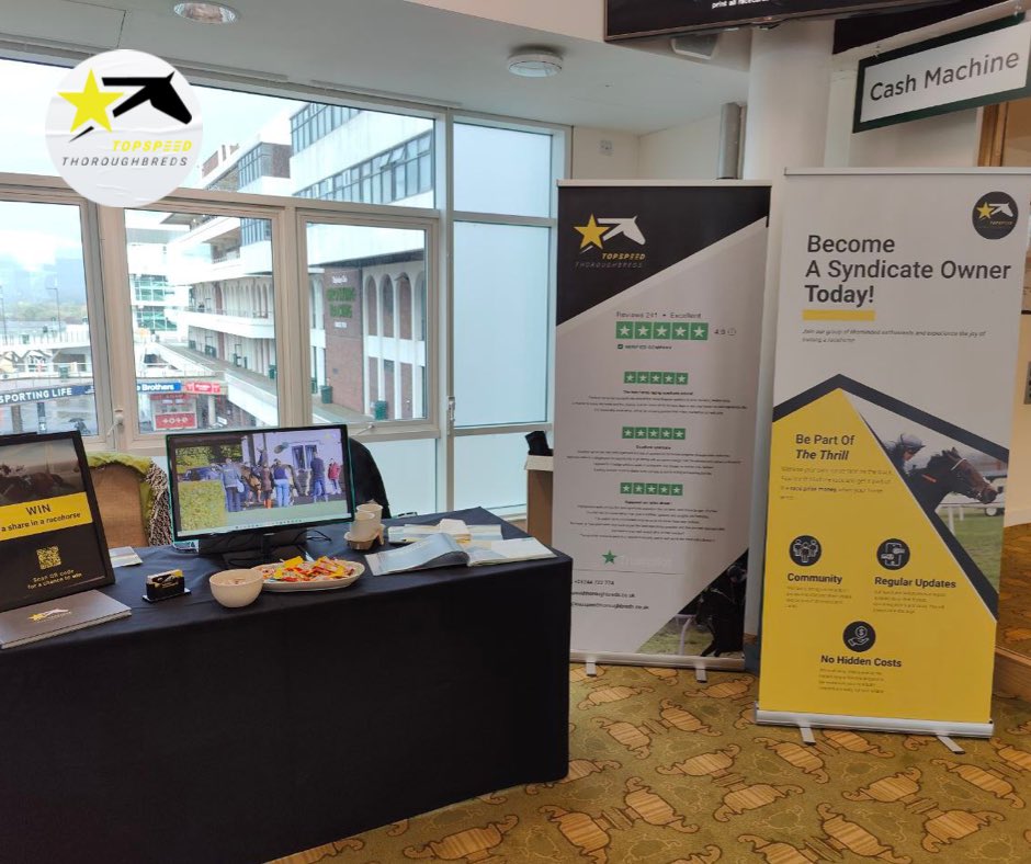 Racing_Clubs's tweet photo. TopSpeed on tour! 🟨⬜️
We are at @CheltenhamRaces today as part of @TheJockeyClub shared ownership initiative.
Come and meet the team to enter the draw to win a free share!🤝
📍Hall Of Fame
#Cheltenham #win #TopSpeedRacing https://t.co/jbfMQenNKP